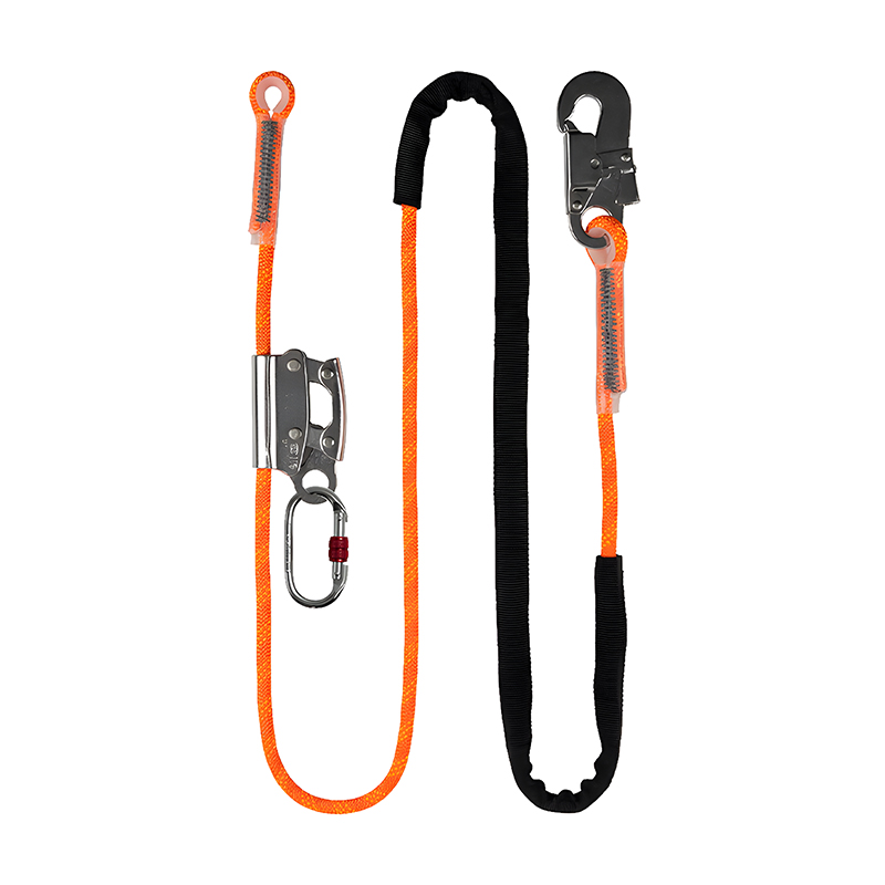 Heavy Duty Fall Protection Positioning Roofing Lanyard Safety Rope Alloy Steel Grab Snap Hooks Polyester Rescue Use 100kg