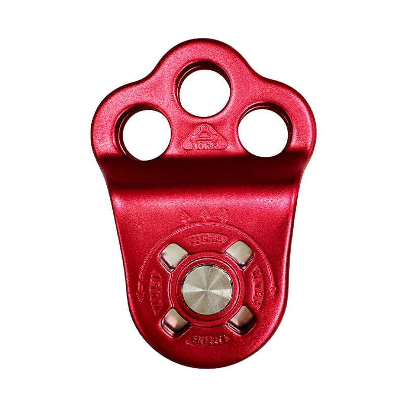 HT-HL-02 High Altitude Outdoor Rock Climbing Gear Double Aluminium 3 Hole Pulley Fall Protection for Traverse Hauling Climbing Rope