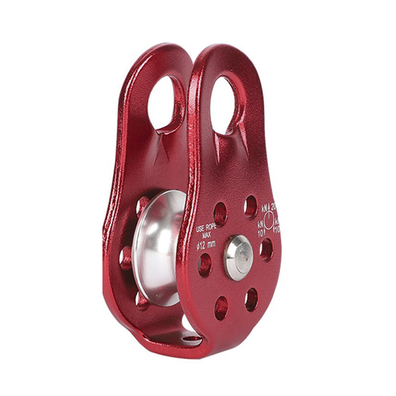 HT-DH-01 Single Aluminium Small Pulley for Outdoor Rock Climbing High Altitude Traverse Hauling Gear Fixed Pulley Fall Protection Product